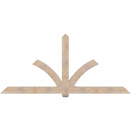 Ekena Millwork Redmond Smooth Timber Gable Bracket, Douglas Fir, 108"W x 49"H x 5 1/2"D x 5 1/2"F, 11/12 Pitch GBW108X49X0606RED00SDF